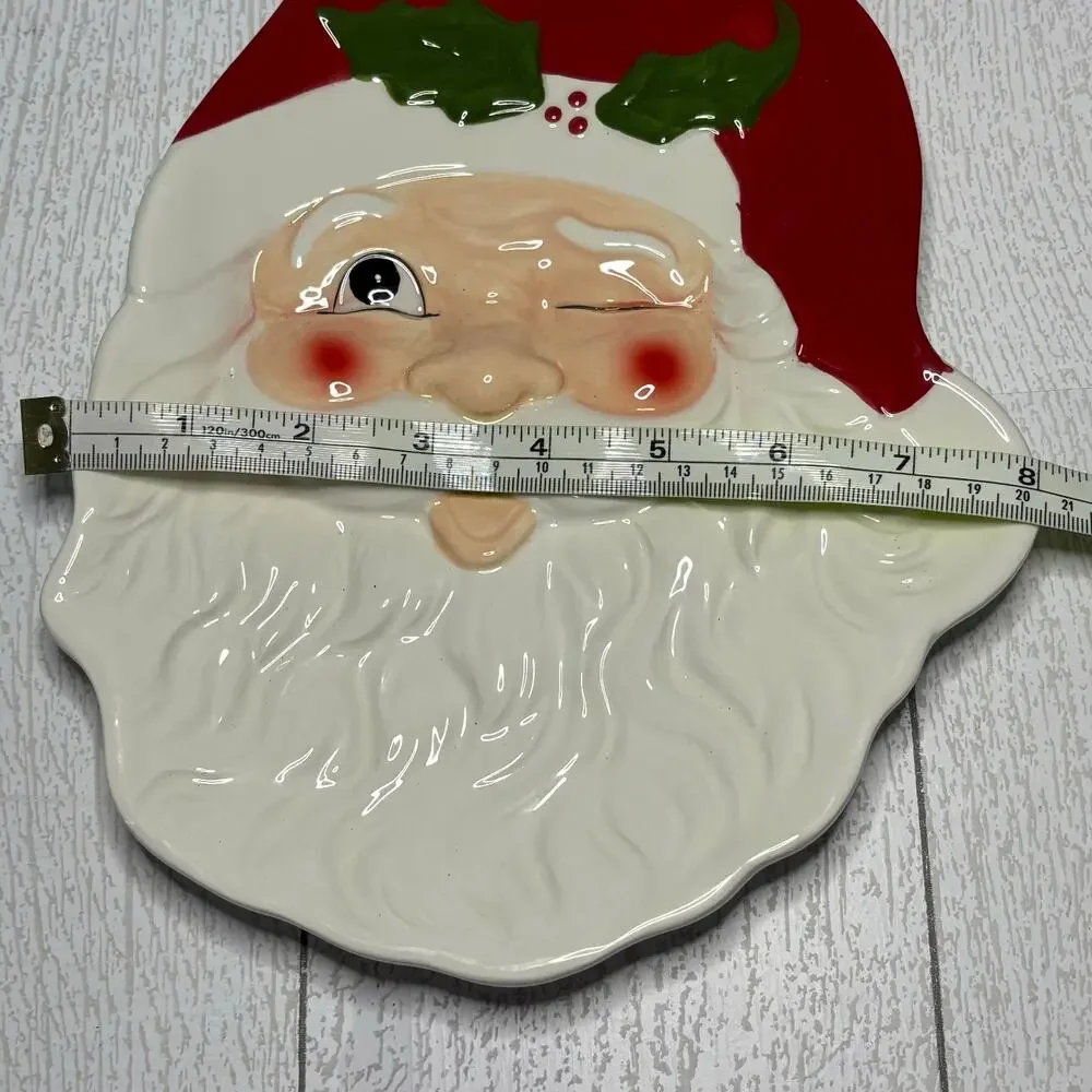 Peppermint Place Winking Santa Serving Platter 10